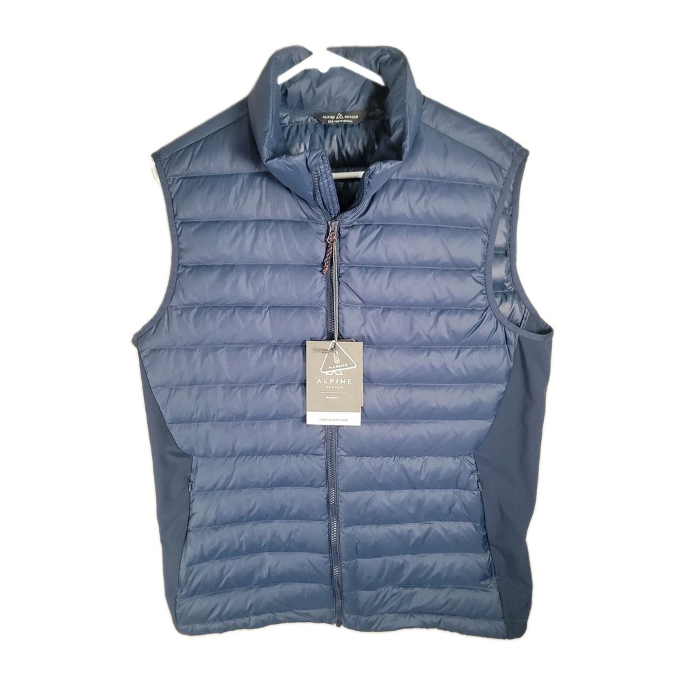 NWT Alpine Design Vest Mens Medium Sequoia Ridge Navy 650 Down Puffer Jacket